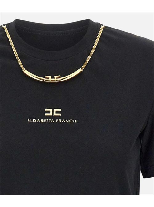 T-SHIRT WITH NECKLACE ELISABETTA FRANCHI | MA02856E2110 Nero